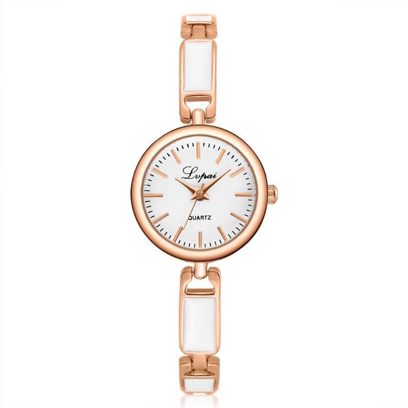 Lvpai Reloj De Pulsera De Acero Inoxidable Con Diamantes De Imitación Para Mujer Reloj De Cuarzo De Diseño Elegante