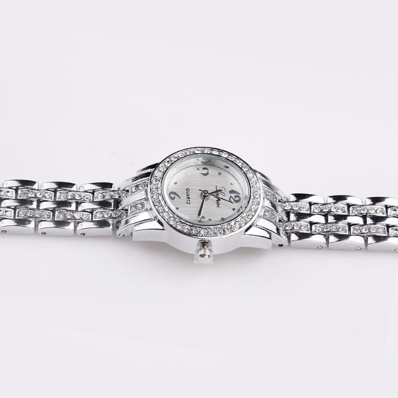 Lvpai Xr1671-1 Reloj De Pulsera Para Mujer Con Vestido De Diamantes Reloj De Cuarzo Con Diseño Elegante De Acero Completo