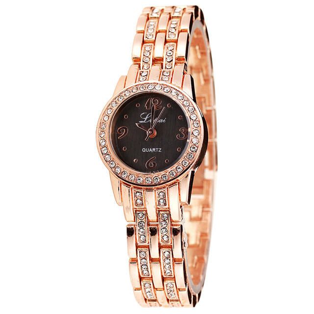 Lvpai Xr1671-1 Reloj De Pulsera Para Mujer Con Vestido De Diamantes Reloj De Cuarzo Con Diseño Elegante De Acero Completo