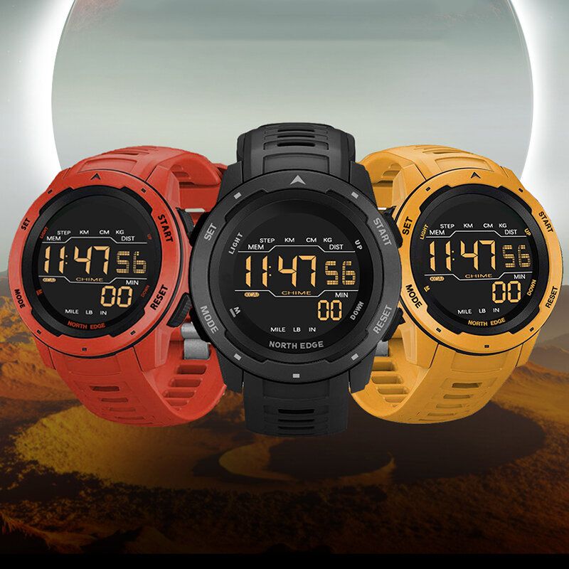 Mars Alarm Podometer Countdown Sport Watch 50m Reloj Digital Con Pantalla Fstn Impermeable