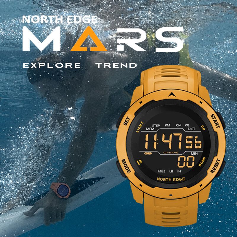 Mars Alarm Podometer Countdown Sport Watch 50m Reloj Digital Con Pantalla Fstn Impermeable