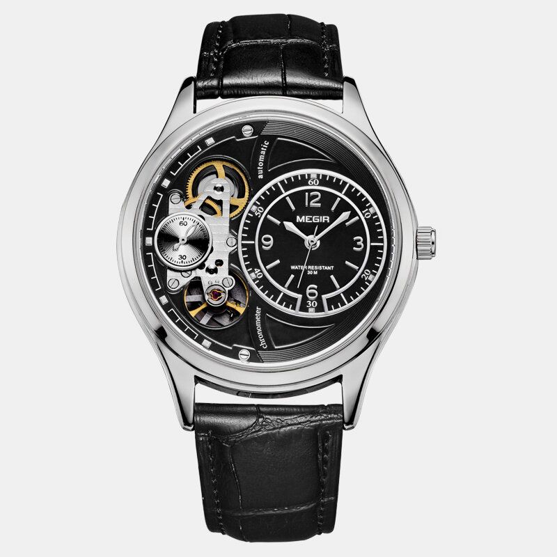 Megir 2021g Reloj De Pulsera Para Hombre De Estilo Empresarial Reloj Mecánico Automático Con Esfera Hueca