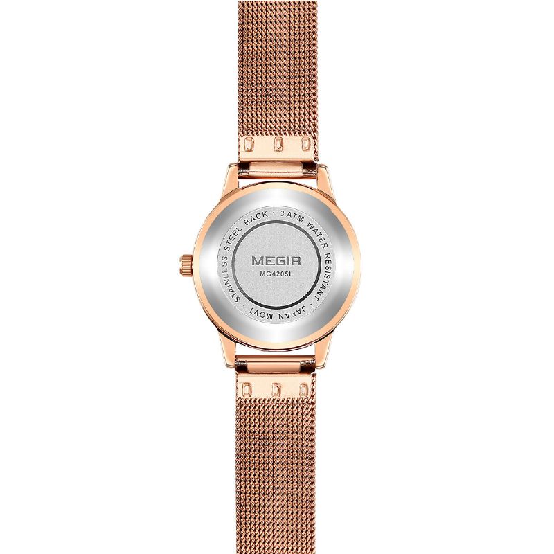 Megir 4205 Reloj De Pulsera De Mujer De Diseño Elegante Reloj De Cuarzo Con Banda De Cuero Genuino