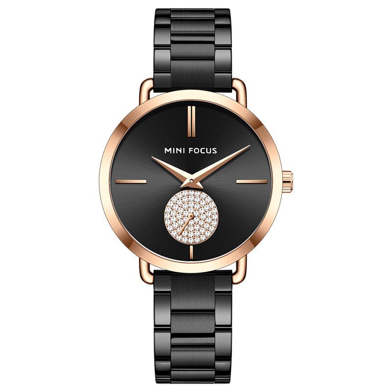 Mini Focus 0222l Reloj De Pulsera De Mujer Con Esfera Pequeña De Cristal De Estilo Informal Reloj De Cuarzo De Acero Resistente Al Agua