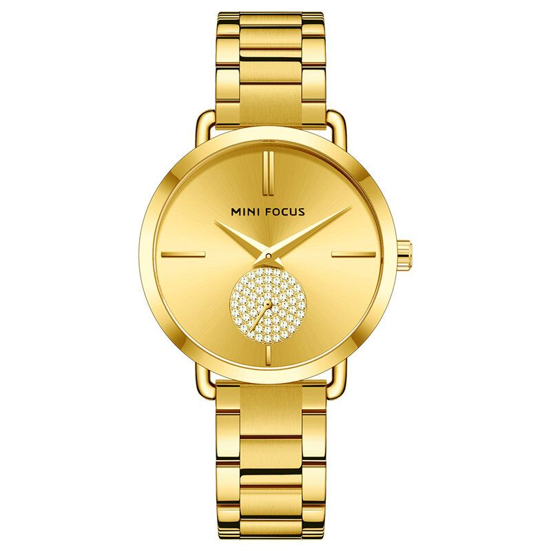 Mini Focus 0222l Reloj De Pulsera De Mujer Con Esfera Pequeña De Cristal De Estilo Informal Reloj De Cuarzo De Acero Resistente Al Agua