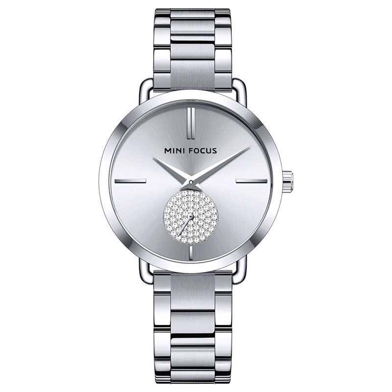 Mini Focus 0222l Reloj De Pulsera De Mujer Con Esfera Pequeña De Cristal De Estilo Informal Reloj De Cuarzo De Acero Resistente Al Agua