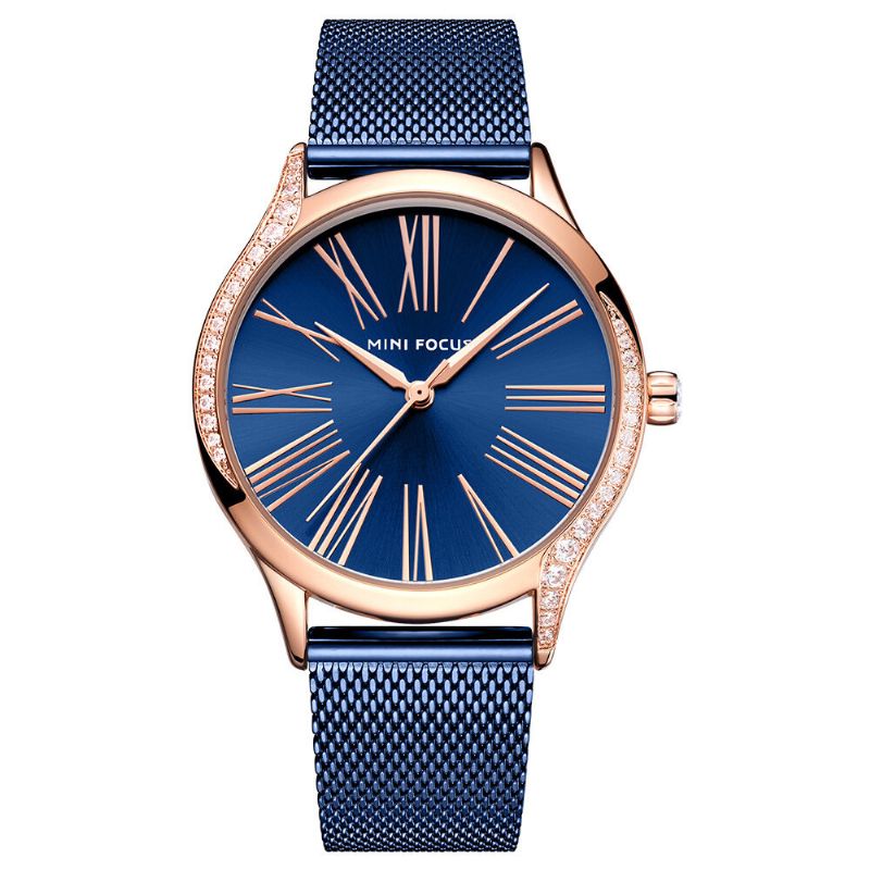 Mini Focus 0259l Reloj De Pulsera De Cristal De Estilo Casual Para Mujer Reloj De Cuarzo Con Banda De Acero Inoxidable