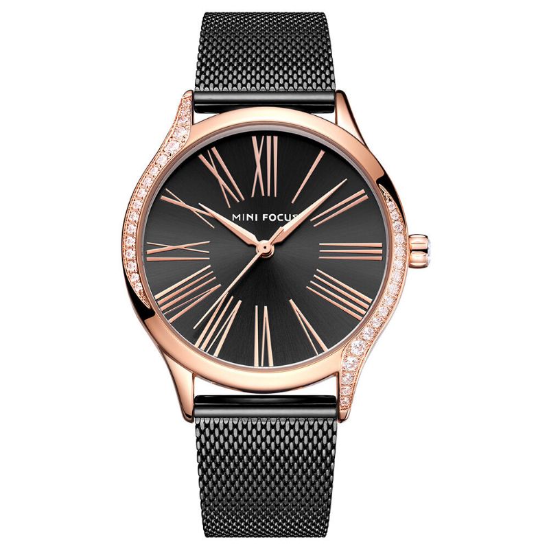 Mini Focus 0259l Reloj De Pulsera De Cristal De Estilo Casual Para Mujer Reloj De Cuarzo Con Banda De Acero Inoxidable