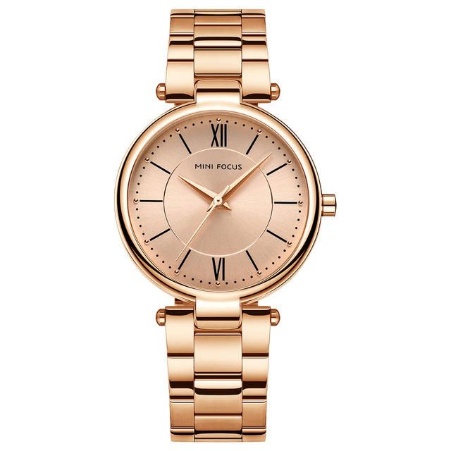 Mini Focus Mf0189l Reloj De Pulsera De Moda Para Mujer Reloj De Cuarzo Resistente Al Agua De Acero Inoxidable