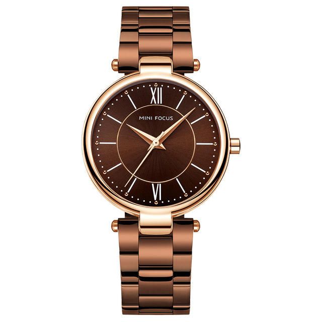 Mini Focus Mf0189l Reloj De Pulsera De Moda Para Mujer Reloj De Cuarzo Resistente Al Agua De Acero Inoxidable