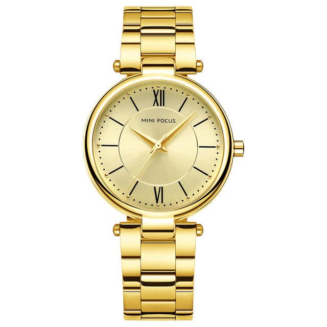 Mini Focus Mf0189l Reloj De Pulsera De Moda Para Mujer Reloj De Cuarzo Resistente Al Agua De Acero Inoxidable