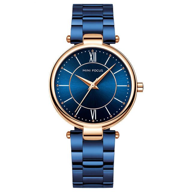 Mini Focus Mf0189l Reloj De Pulsera De Moda Para Mujer Reloj De Cuarzo Resistente Al Agua De Acero Inoxidable