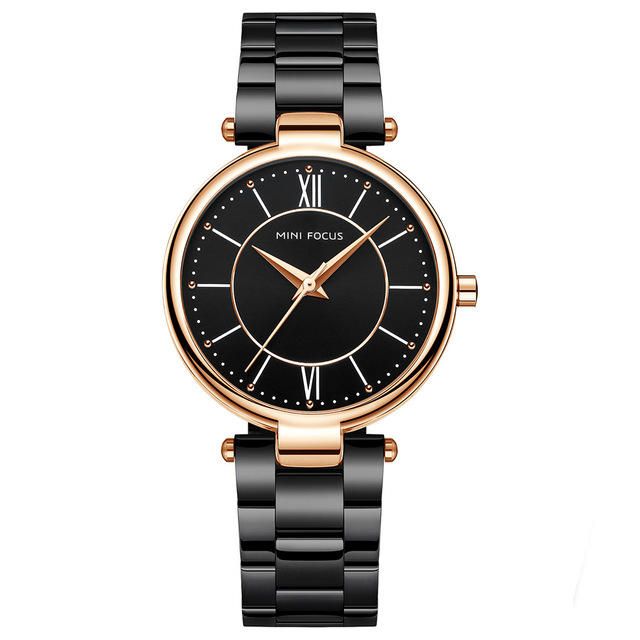 Mini Focus Mf0189l Reloj De Pulsera De Moda Para Mujer Reloj De Cuarzo Resistente Al Agua De Acero Inoxidable