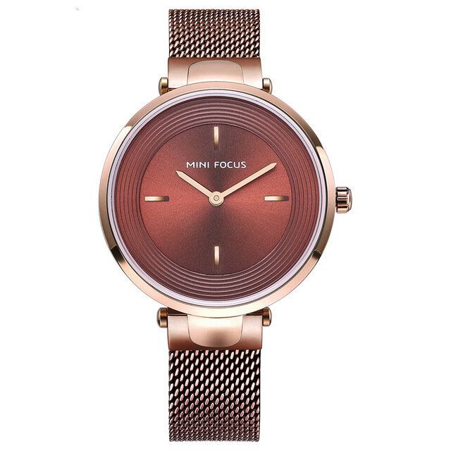 Mini Focus Mf0195l Reloj De Pulsera Para Mujer Con Pantalla De Esfera Única Relojes Casuales De Cuarzo De Acero Completo