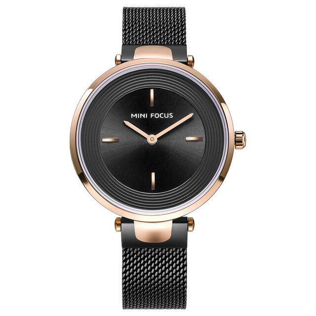 Mini Focus Mf0195l Reloj De Pulsera Para Mujer Con Pantalla De Esfera Única Relojes Casuales De Cuarzo De Acero Completo