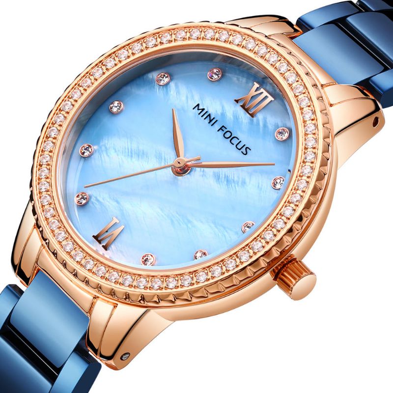 Mini Focus Mf0226l Marca De Lujo Estilo De Moda Reloj De Pulsera Para Mujer Reloj De Cuarzo Con Diamantes Para Mujer