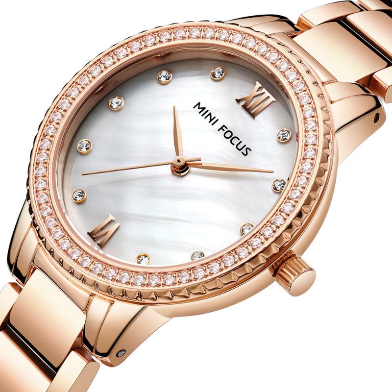 Mini Focus Mf0226l Marca De Lujo Estilo De Moda Reloj De Pulsera Para Mujer Reloj De Cuarzo Con Diamantes Para Mujer