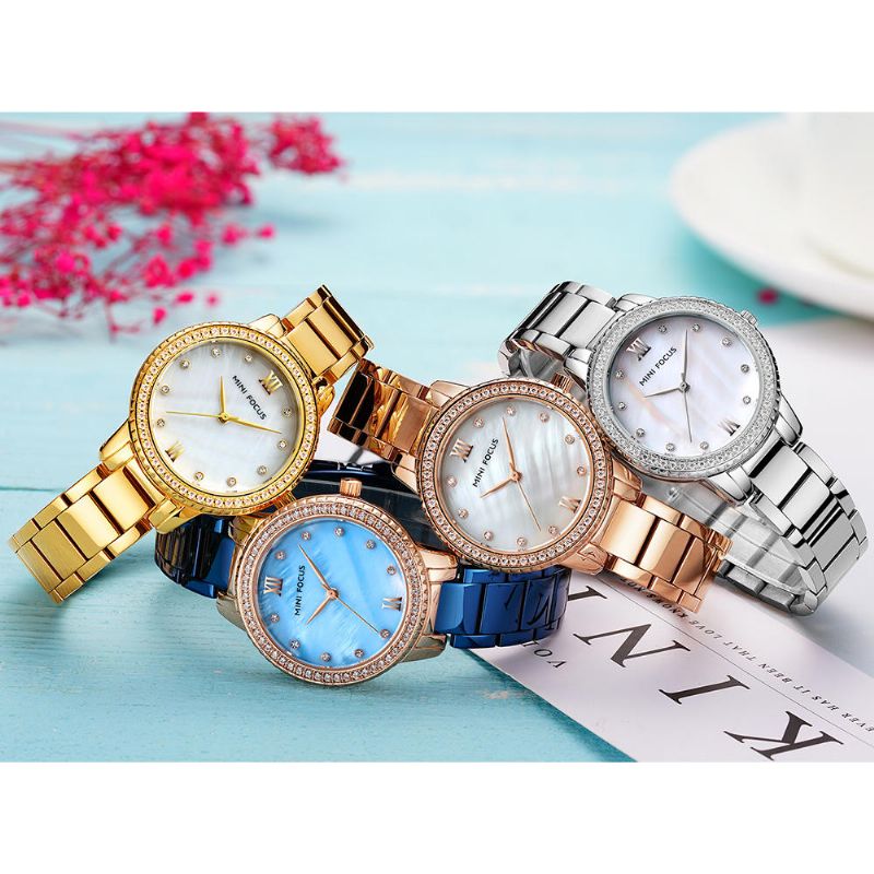 Mini Focus Mf0226l Marca De Lujo Estilo De Moda Reloj De Pulsera Para Mujer Reloj De Cuarzo Con Diamantes Para Mujer