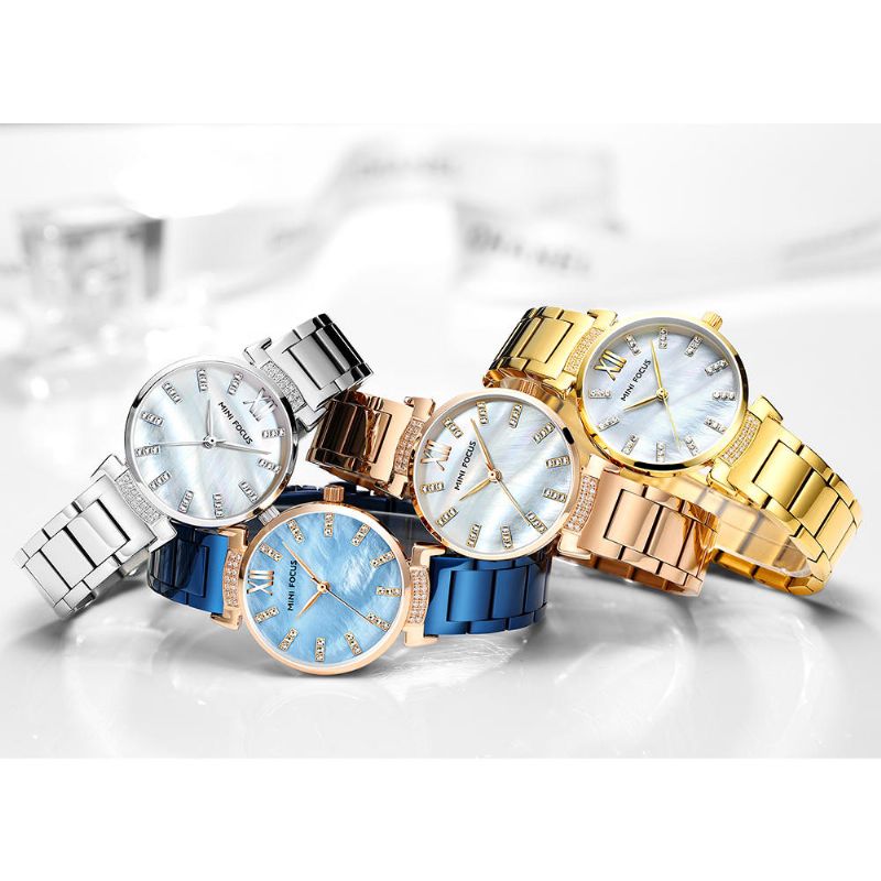 Mini Focus Mf0227l Reloj De Pulsera De Mujer De Moda De Acero Inoxidable De Diseño Simple Reloj De Cuarzo Para Mujer