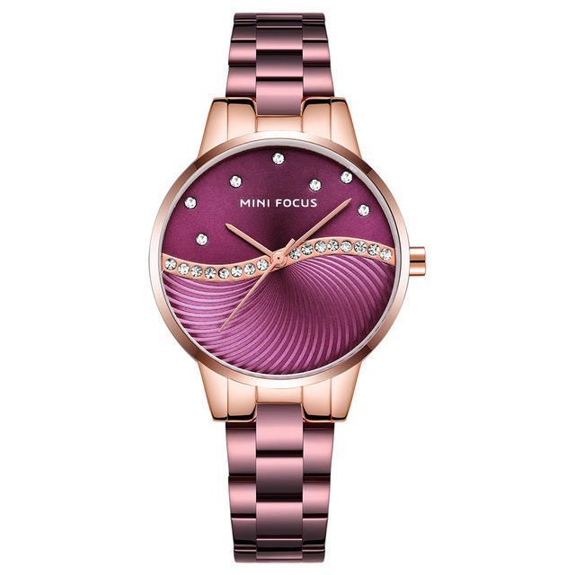 Mini Focus Mf0263l Reloj De Pulsera De Cristal Elegante De Diseño Simple Para Mujer Reloj De Cuarzo De Acero Inoxidable