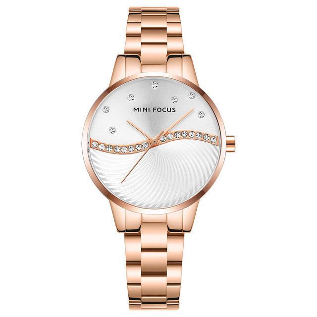 Mini Focus Mf0263l Reloj De Pulsera De Cristal Elegante De Diseño Simple Para Mujer Reloj De Cuarzo De Acero Inoxidable