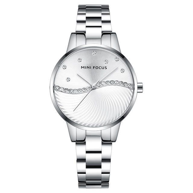 Mini Focus Mf0263l Reloj De Pulsera De Cristal Elegante De Diseño Simple Para Mujer Reloj De Cuarzo De Acero Inoxidable