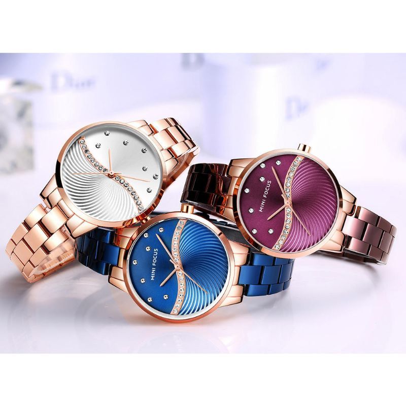 Mini Focus Mf0263l Reloj De Pulsera De Cristal Elegante De Diseño Simple Para Mujer Reloj De Cuarzo De Acero Inoxidable