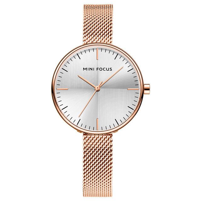 Mini Focus Mf0275l Reloj Analógico Con Correa De Malla Ultrafina Reloj De Pulsera De Cuarzo Conciso Impermeable Para Mujer