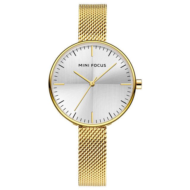 Mini Focus Mf0275l Reloj Analógico Con Correa De Malla Ultrafina Reloj De Pulsera De Cuarzo Conciso Impermeable Para Mujer