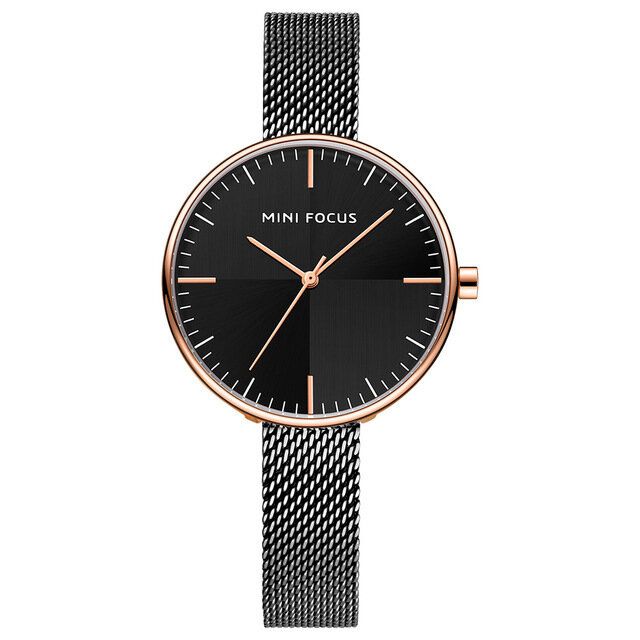 Mini Focus Mf0275l Reloj Analógico Con Correa De Malla Ultrafina Reloj De Pulsera De Cuarzo Conciso Impermeable Para Mujer