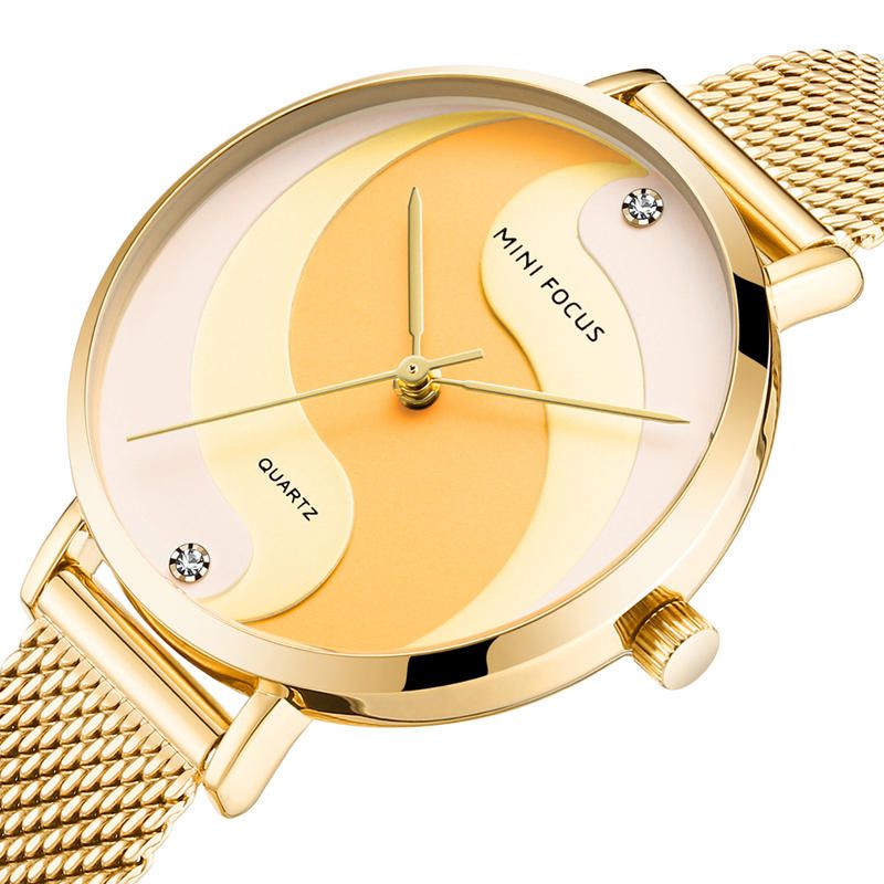 Mini Focus Mf0291l Moda Simple Diamante Impermeable Milanesa Correa De Malla Reloj De Mujer Reloj De Cuarzo