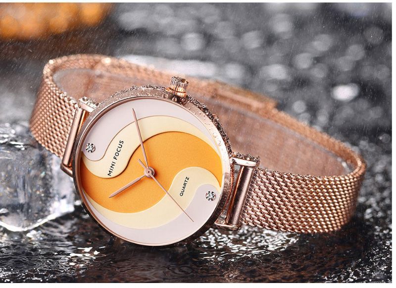 Mini Focus Mf0291l Moda Simple Diamante Impermeable Milanesa Correa De Malla Reloj De Mujer Reloj De Cuarzo