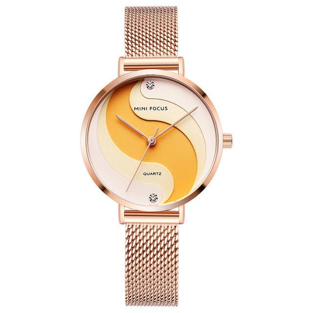 Mini Focus Mf0291l Moda Simple Diamante Impermeable Milanesa Correa De Malla Reloj De Mujer Reloj De Cuarzo