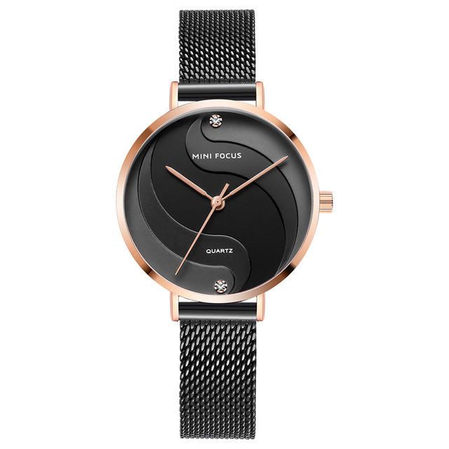 Mini Focus Mf0291l Moda Simple Diamante Impermeable Milanesa Correa De Malla Reloj De Mujer Reloj De Cuarzo