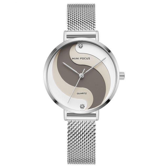 Mini Focus Mf0291l Moda Simple Diamante Impermeable Milanesa Correa De Malla Reloj De Mujer Reloj De Cuarzo