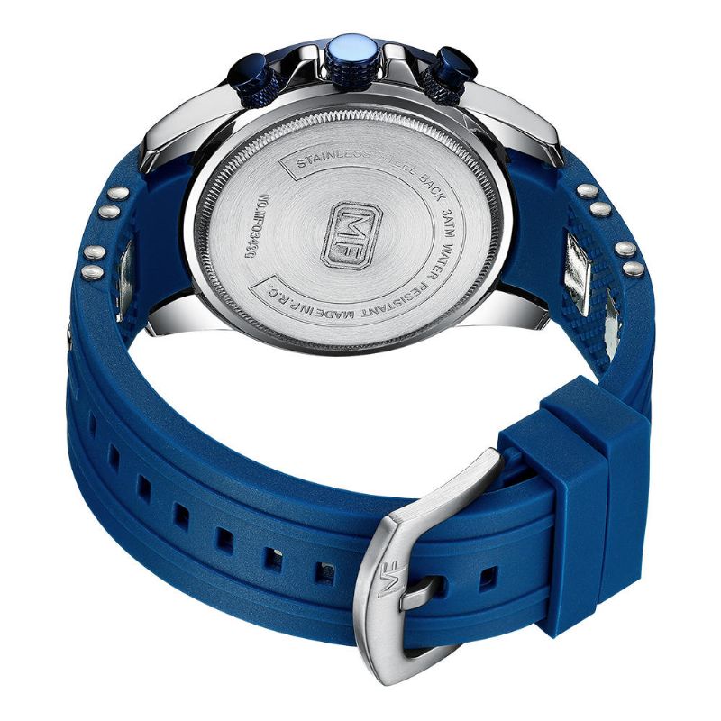 Mini Focus Mf0349g Moda Tres Diales Multifunción Pantalla Luminosa Reloj De Cuarzo Para Hombre