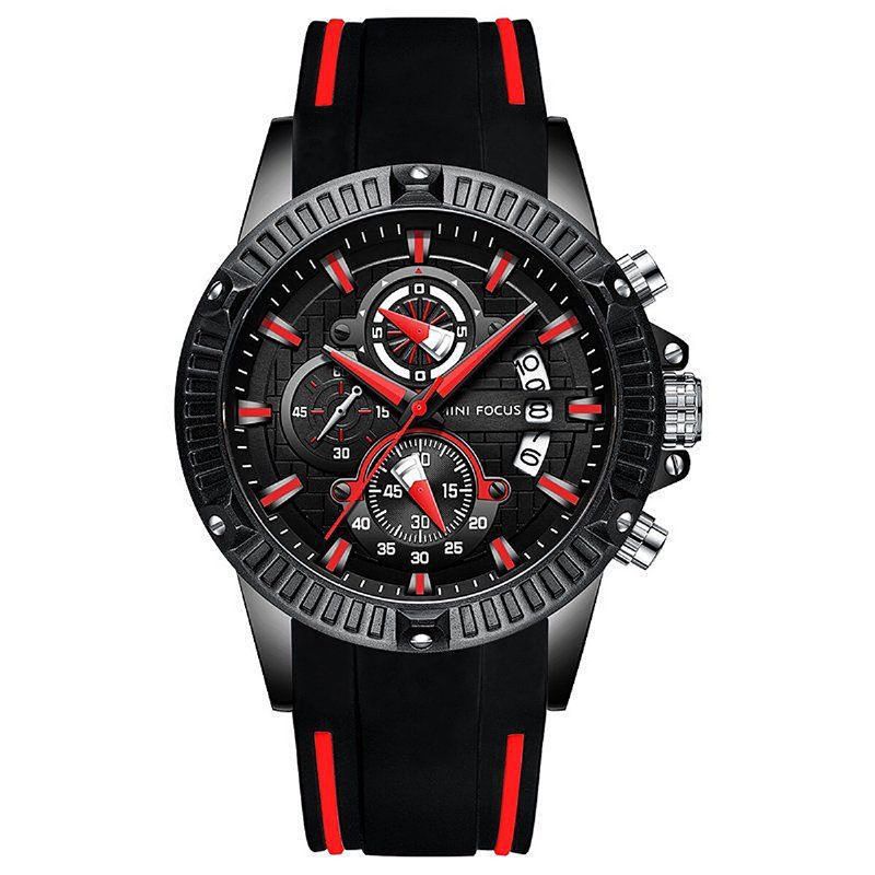 Mini Focus Reloj De Moda Para Hombre Cronógrafo Luminoso Pantalla De Fecha Reloj De Cuarzo Resistente Al Agua