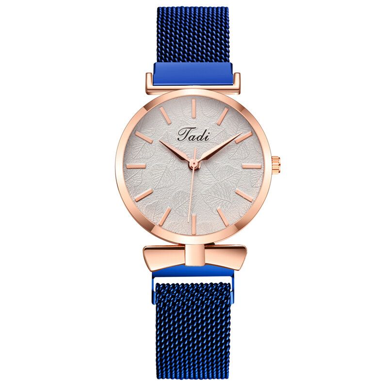 Moda Casual Elegante Diseño Mujer Relojes Aleación Malla Banda Dial Estuche De Pulsera Reloj De Cuarzo