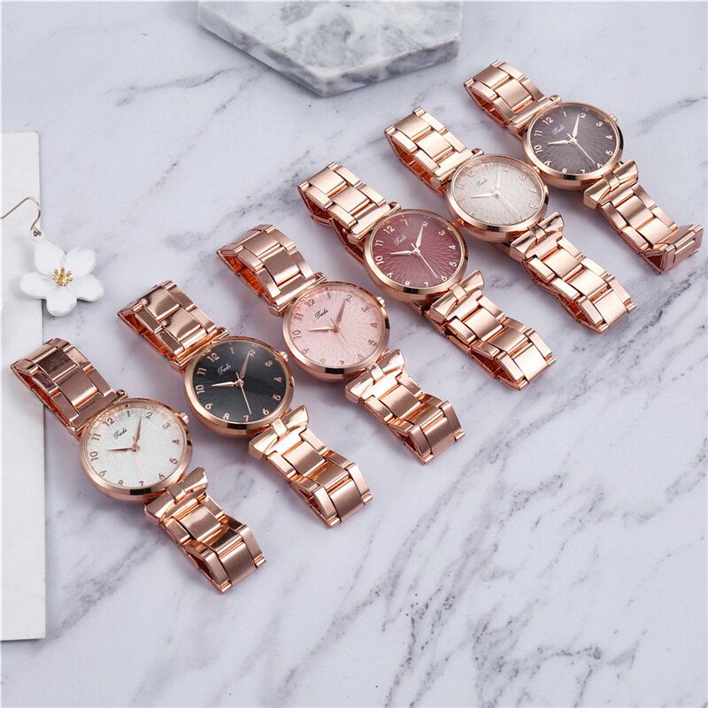 Moda Casual Mujer Reloj De Pulsera Aleación Reloj De Pulsera Pulsera Relojes De Cuarzo A Prueba De Agua