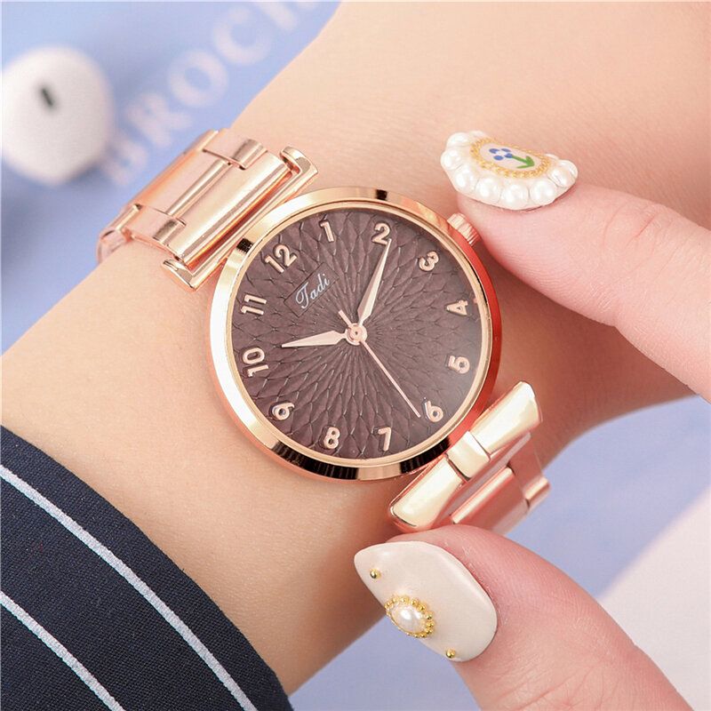 Moda Casual Mujer Reloj De Pulsera Aleación Reloj De Pulsera Pulsera Relojes De Cuarzo A Prueba De Agua