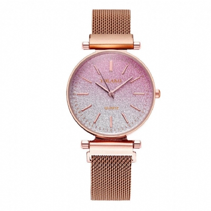 Moda Elegante Color Degradado Número Romano Dial Hebilla Magnética Relojes De Pulsera Para Mujer Reloj De Cuarzo