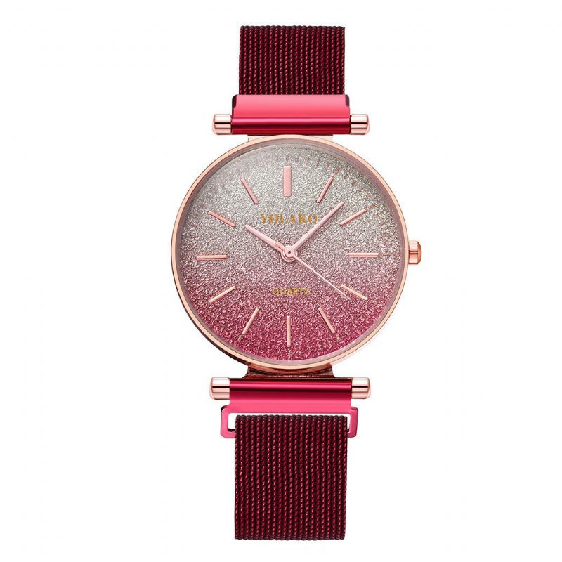 Moda Elegante Color Degradado Número Romano Dial Hebilla Magnética Relojes De Pulsera Para Mujer Reloj De Cuarzo