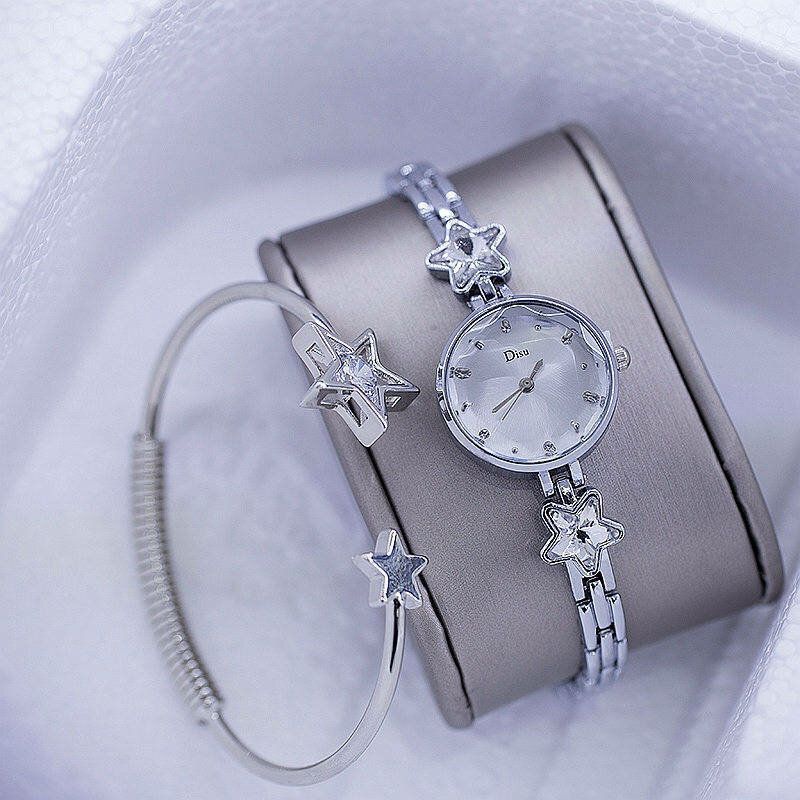 Moda Lujo Elegante Cristal Lucky Star Patrón Damas Pulsera Relojes De Pulsera Reloj De Cuarzo