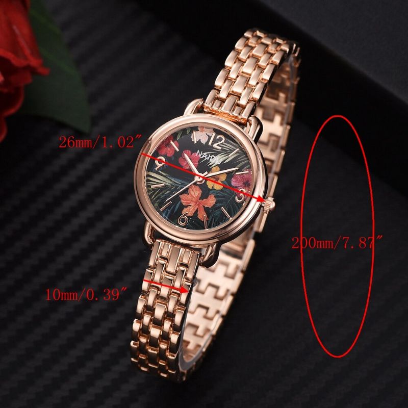 Naidu Reloj De Pulsera Decorativo De Estilo Casual Para Mujer Reloj De Cuarzo Con Banda De Acero Completo