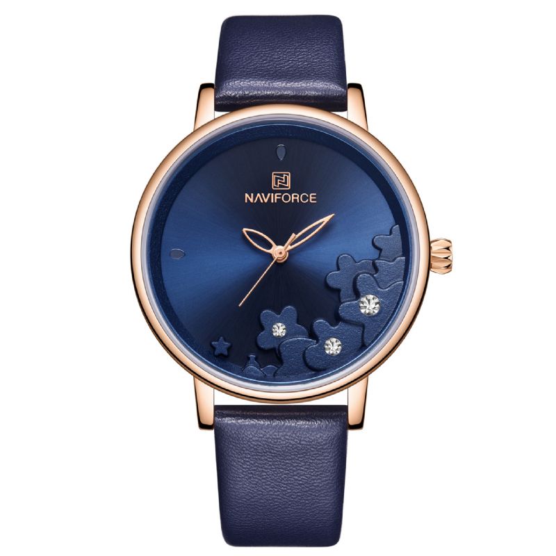 Nf5012 Reloj De Pulsera Para Mujer De Diseño Elegante Reloj De Cuarzo Con Banda De Cuero Impermeable