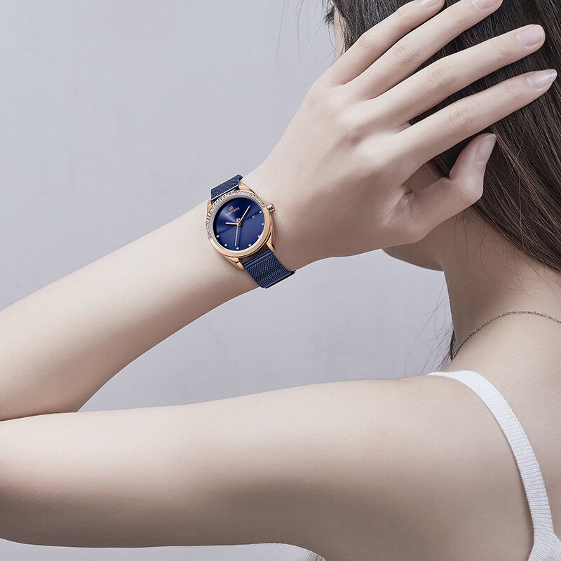 Nf5015 Reloj De Pulsera Impermeable Para Mujer Reloj De Cuarzo Con Visualización De Fecha De Cristal