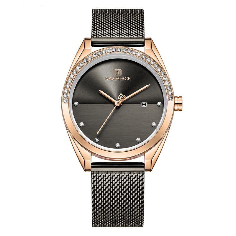 Nf5015 Reloj De Pulsera Impermeable Para Mujer Reloj De Cuarzo Con Visualización De Fecha De Cristal