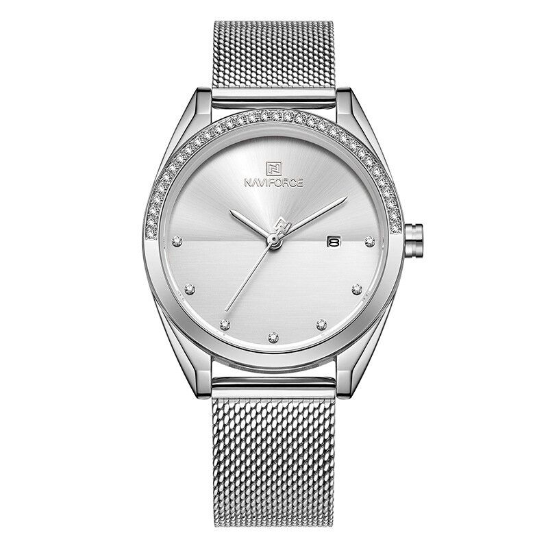 Nf5015 Reloj De Pulsera Impermeable Para Mujer Reloj De Cuarzo Con Visualización De Fecha De Cristal