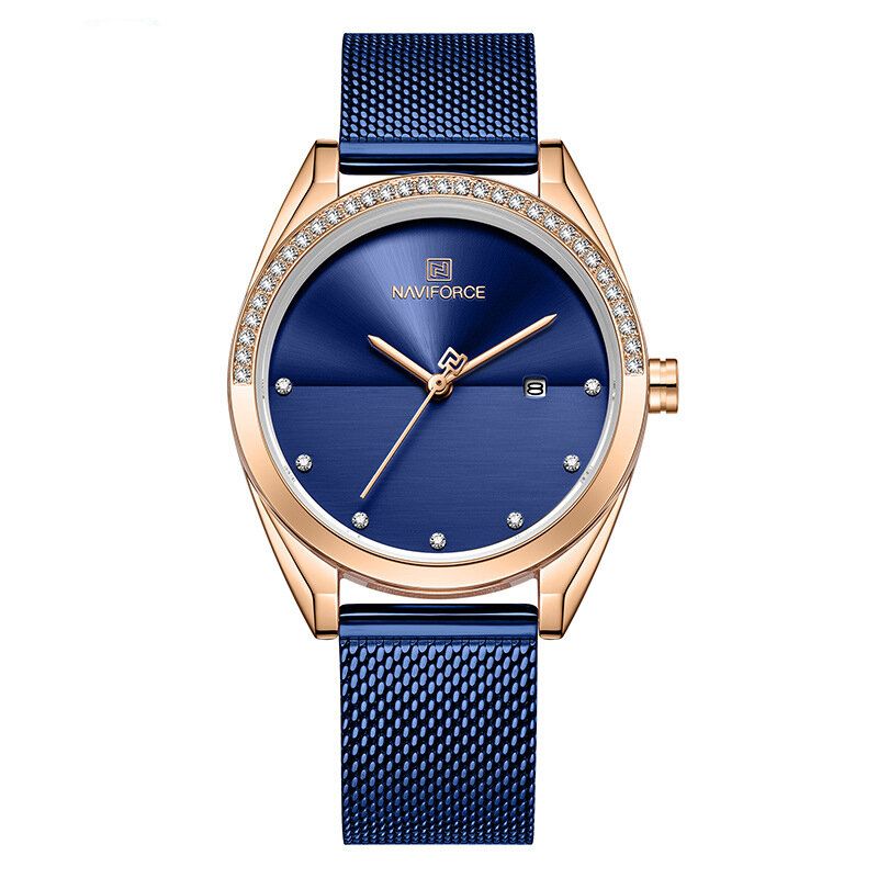 Nf5015 Reloj De Pulsera Impermeable Para Mujer Reloj De Cuarzo Con Visualización De Fecha De Cristal