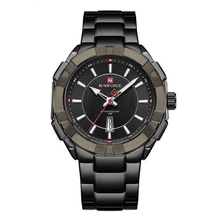 Nf9176 Reloj De Pulsera De Hombre De Moda A Prueba De Agua Reloj De Cuarzo De Estilo Empresarial De Acero Completo